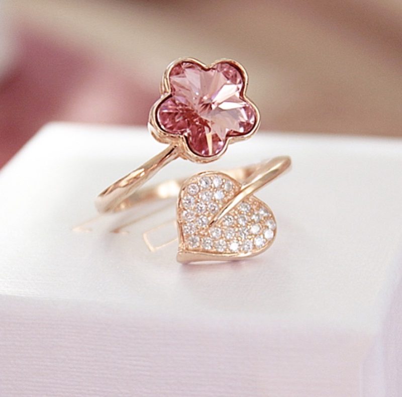 Anello "Fleur" rosa