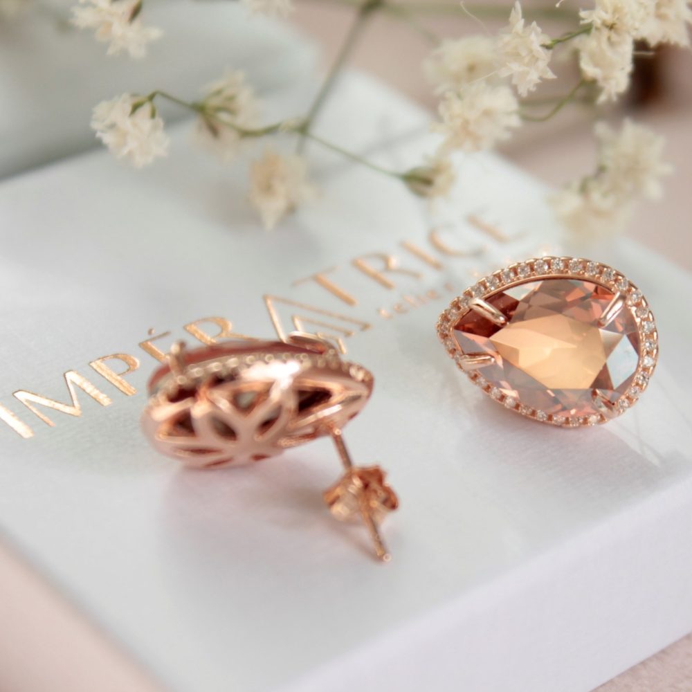 Orecchini "Goutte Royale" cristalli vintage rose shimmer